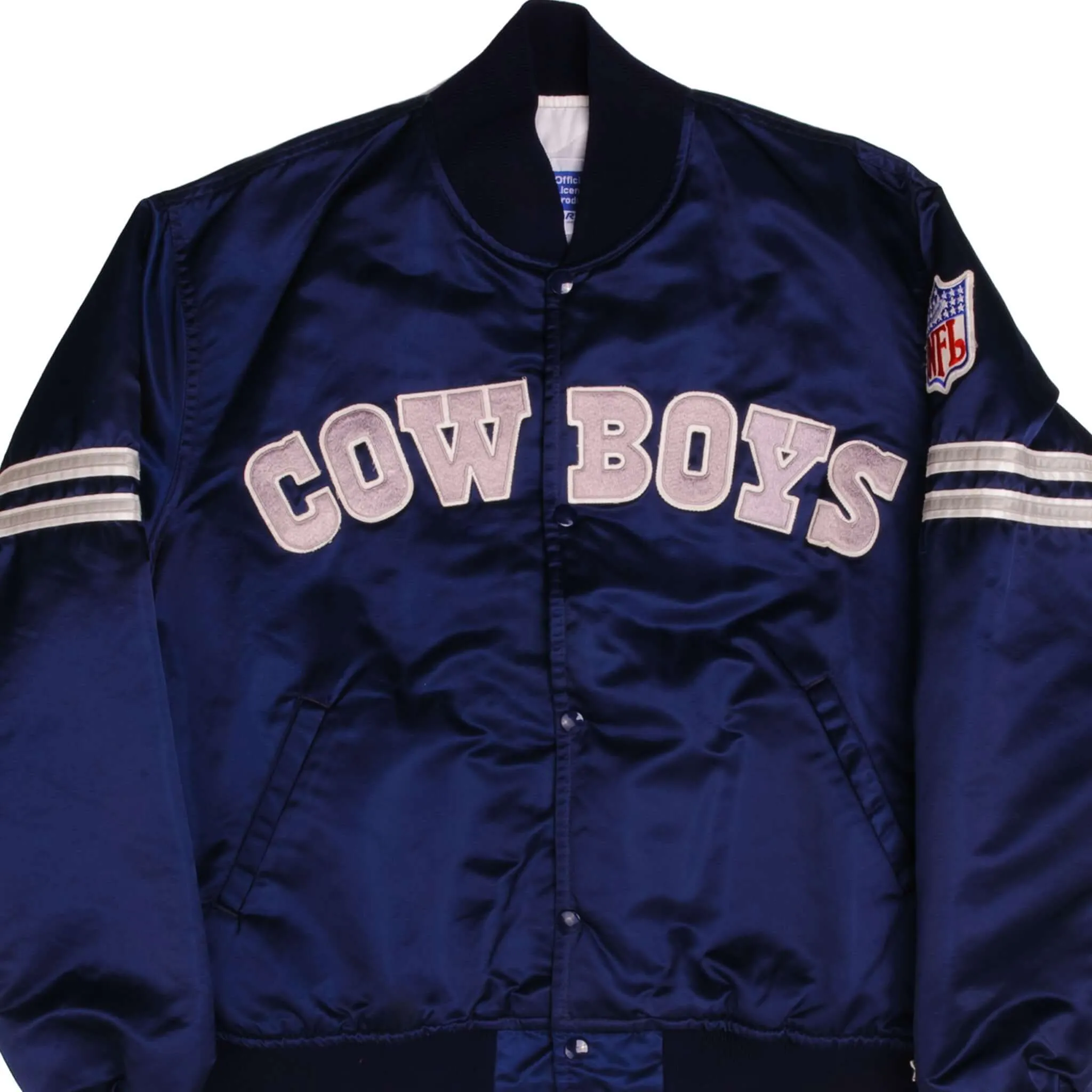 VINTAGE NFL STARTER DALLAS COWBOYS SATIN STARTER JACKET 90S SIZE LARGE MADE IN USA short sleeved Elderly