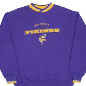 VINTAGE NFL MINNESOTA VIKINGS EMBROIDERED STARTER SWEATSHIRT 1990S LARGE Chilly Day Wear Versatile Hoodie