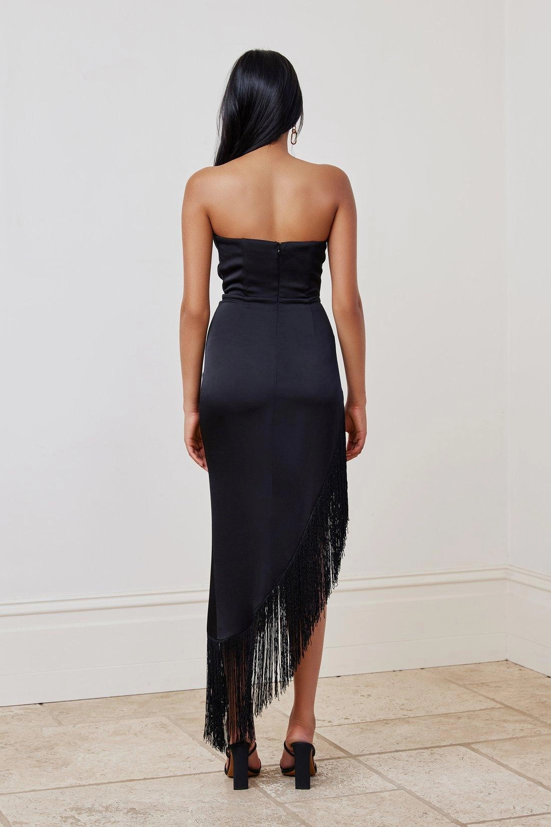 Cassia Dress - Black Natural Wrap Classic structured dress