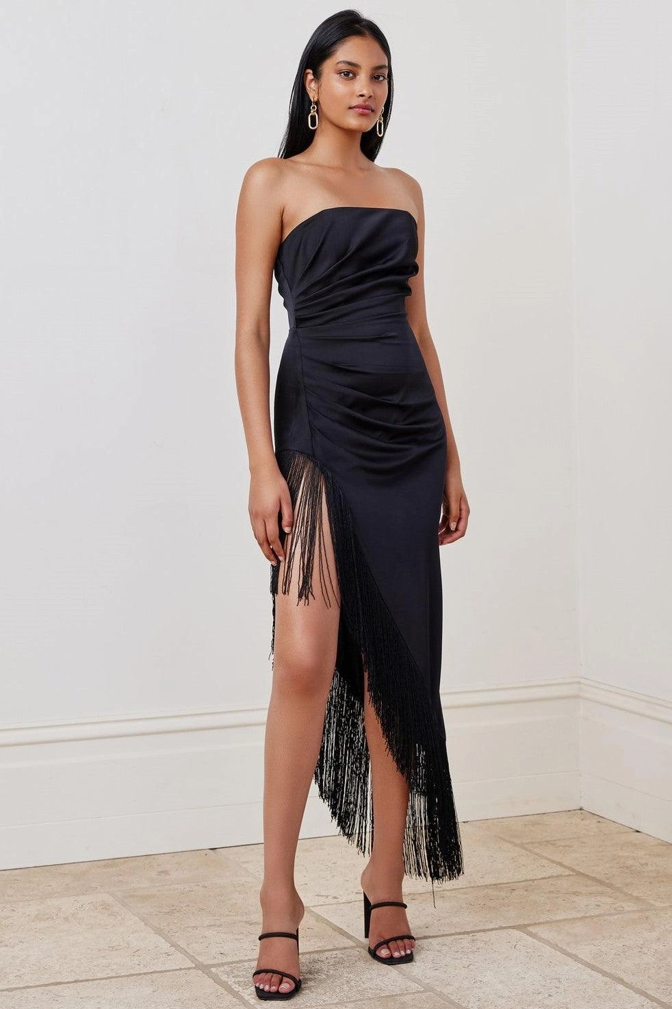 Side Tie Cassia Dress - Black