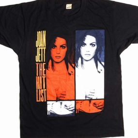 Retro Style VINTAGE JOAN JETT THE HIT LIST TOUR TEE SHIRT 1990 SIZE MEDIUM MADE IN USA