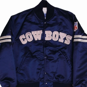 VINTAGE NFL STARTER DALLAS COWBOYS SATIN STARTER JACKET 90S SIZE LARGE MADE IN USA short sleeved Elderly