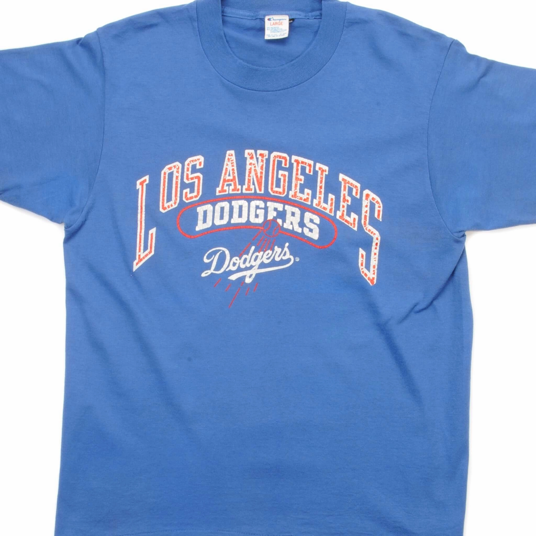 VINTAGE CHAMPION MLB LOS ANGELES DODGERS TEE SHIRT SIZE MEDIUM MADE IN USA Sleek Fit Fashion Must-Have