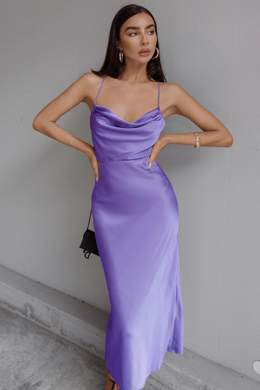 Velvet-Touch Charissa Slip Dress - Violet