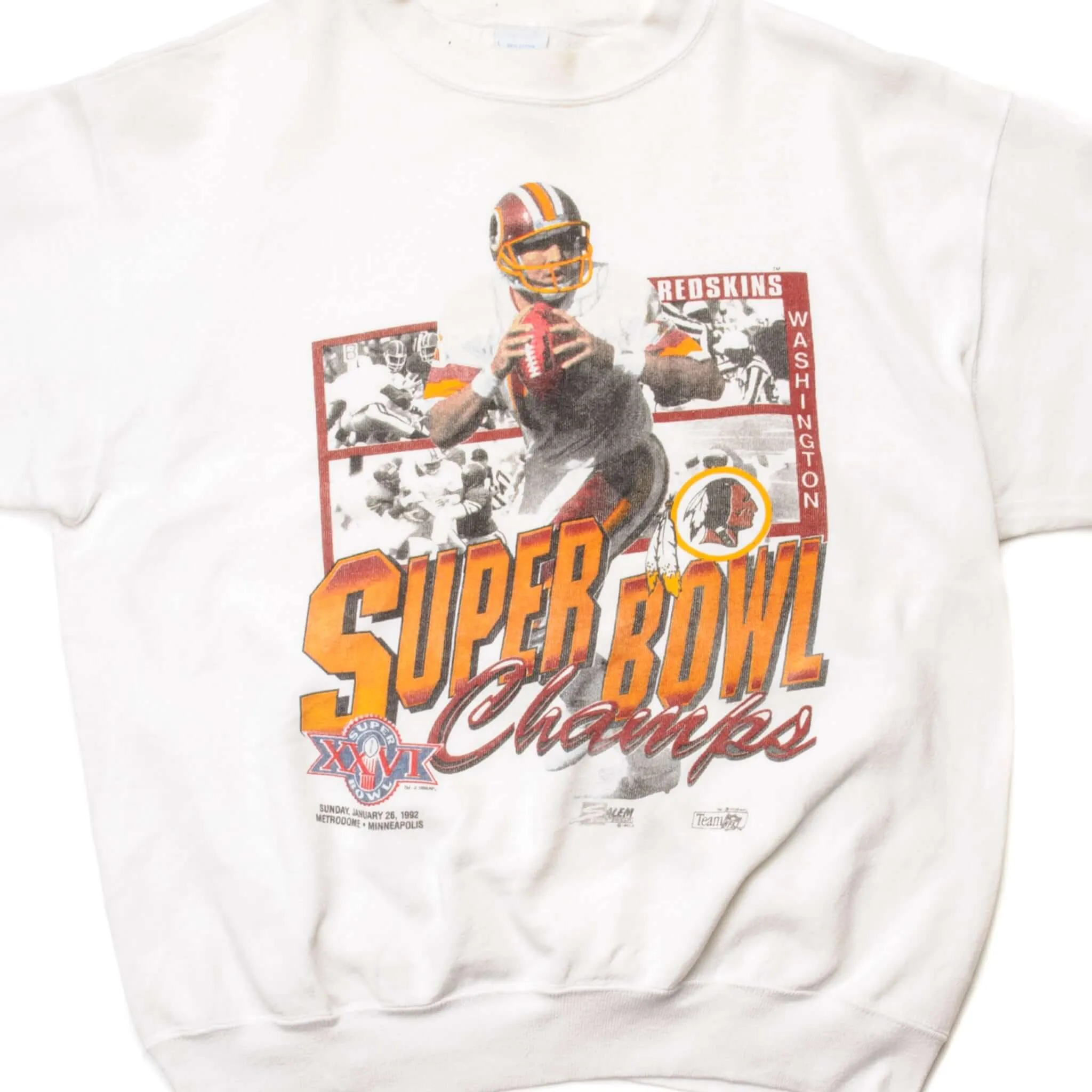 VINTAGE NFL WASHINGTON REDSKINS XXVI SUPER BOWL CHAMPS SWEATSHIRT 1992 SIZE LARGE MADE IN USA product low end affordability