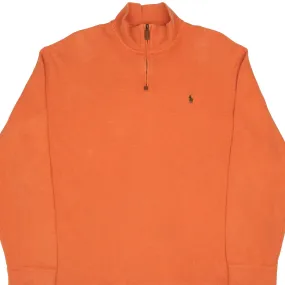 VINTAGE POLO RALPH LAUREN ORANGE QUARTER 1/4 ZIP SWEATER 1990S SIZE 2XL Classic Active product metallic glamour