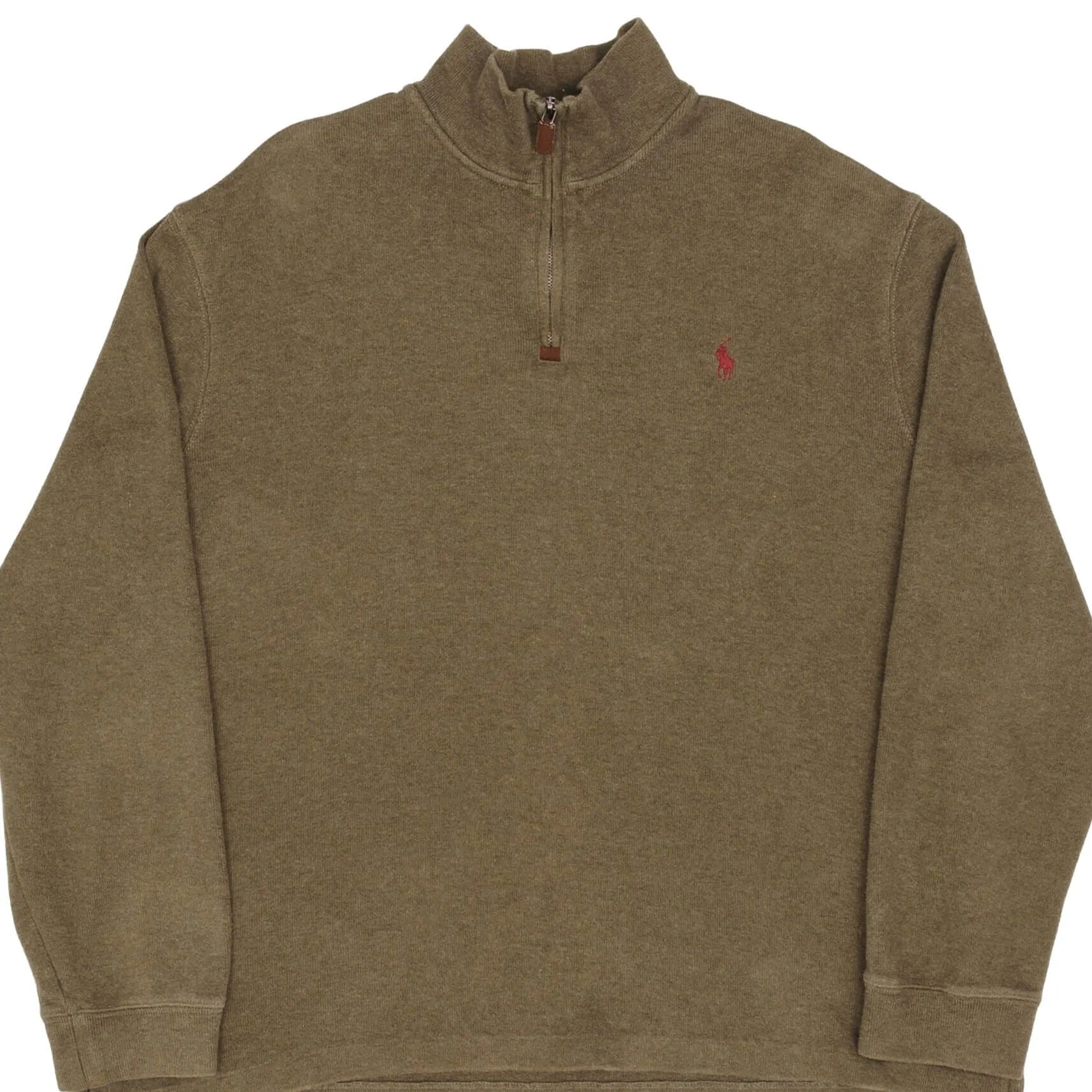 VINTAGE POLO RALPH LAUREN GREEN QUARTER 1/4 ZIP SWEATER 1990S SIZE XL Business casual Functional Design