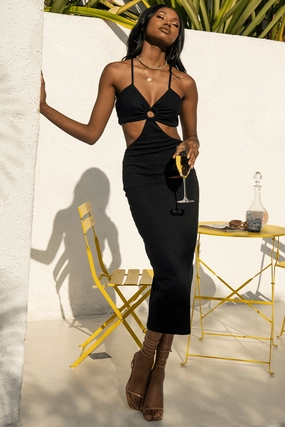 Halo Cut Out Dress - Black Feminine Line