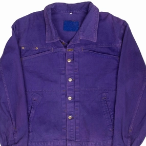 VINTAGE MARITHE FRANCOIS GIRBAUD PURPLE PLEATED 1990S DENIM JACKET LARGE USA Compassion