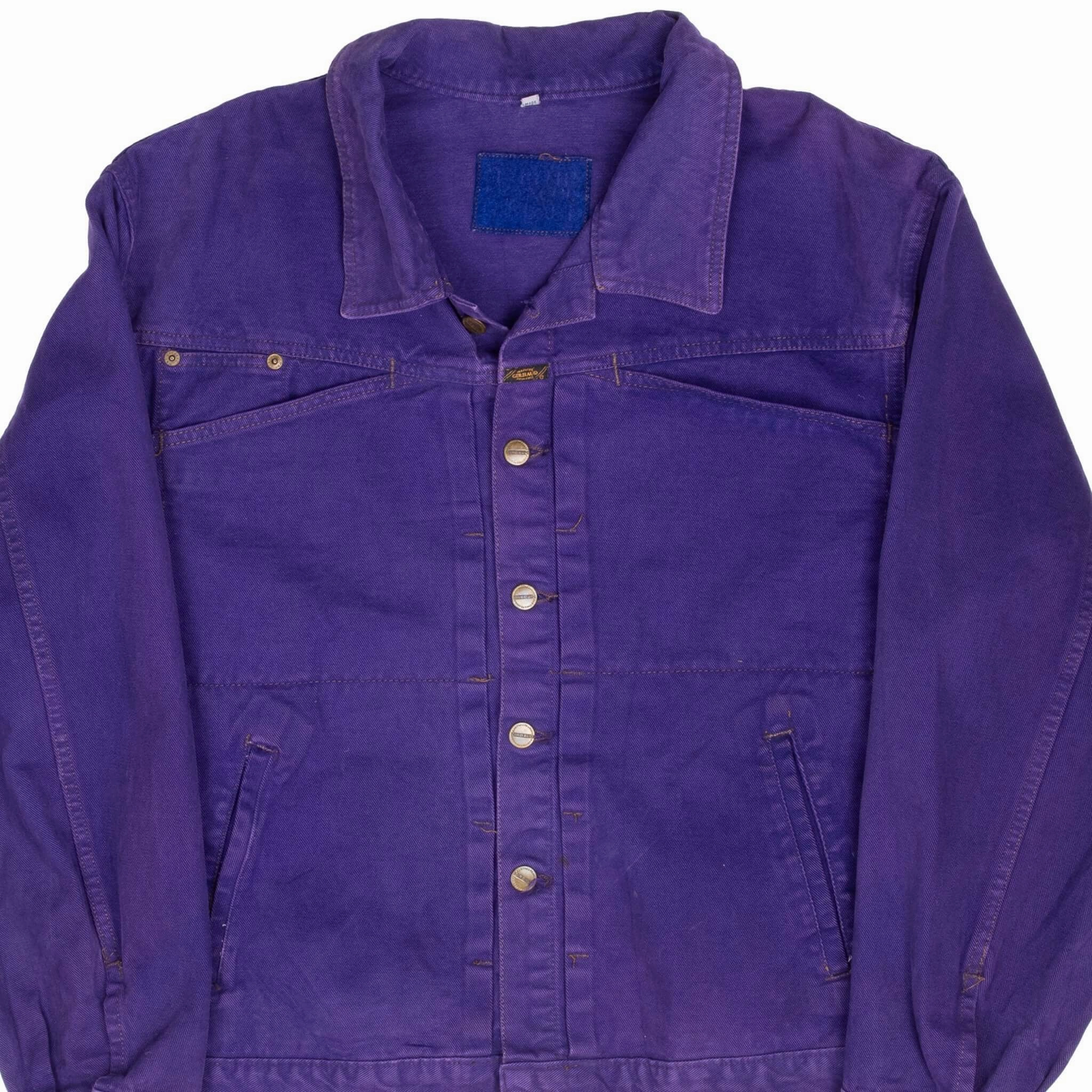 VINTAGE MARITHE FRANCOIS GIRBAUD PURPLE PLEATED 1990S DENIM JACKET LARGE USA Compassion
