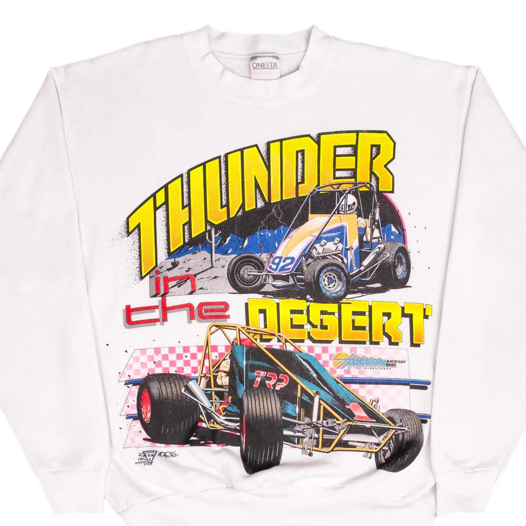 Trendy Layer Chic Fit VINTAGE TUSCON RACEWAY PARK THUNDER IN THE DESERT SWEATSHIRT 1992 XL MADE USA