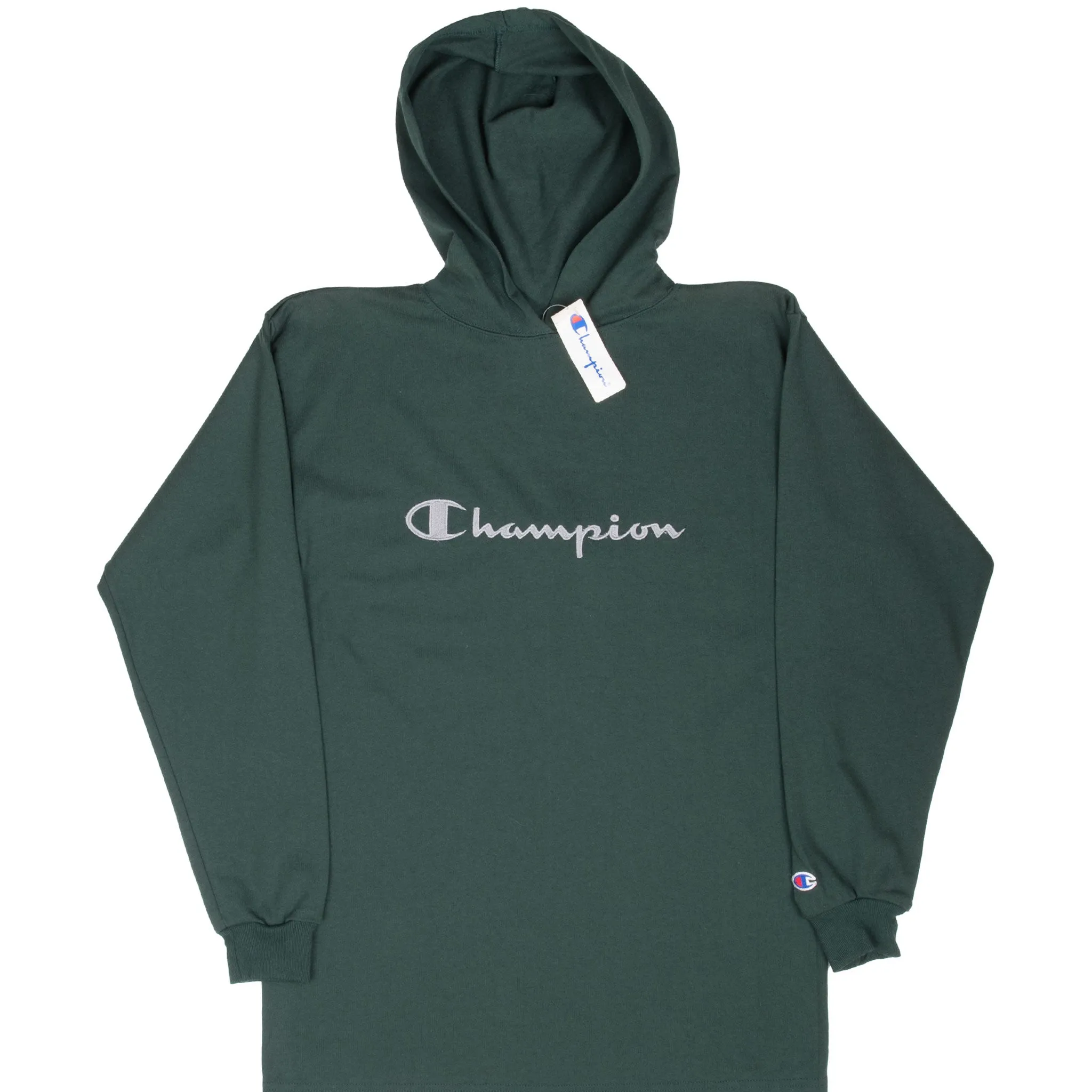 Functional Design Sporty Jacket VINTAGE CHAMPION PINE GREEN THIN HOODIE MEDIUM 1990S MADE USA DEADSTOCK