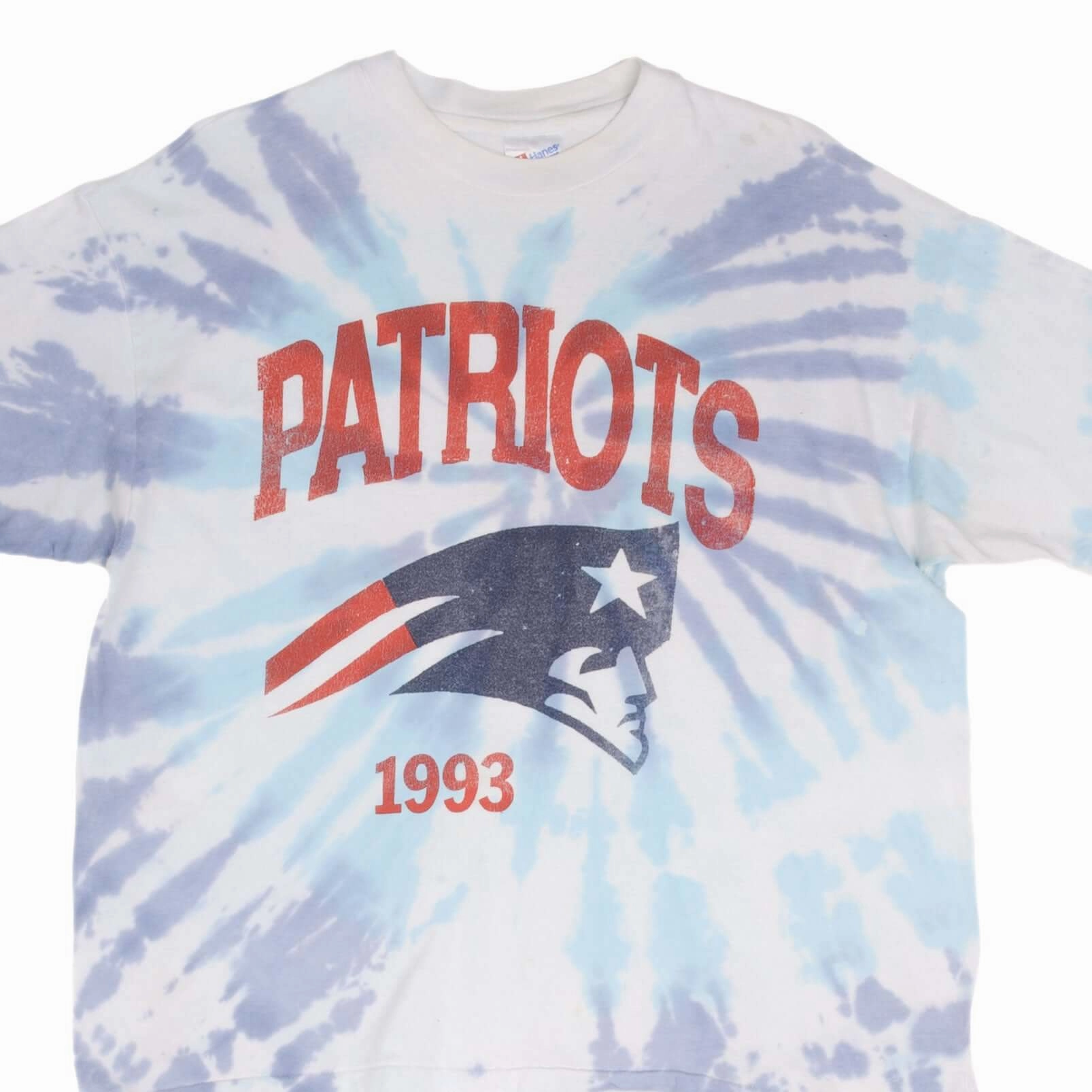 Easy Comfort VINTAGE NFL TIE DYE NEW ENGLAND PATRIOTS TEE SHIRT 1993 SIZE XL MADE IN USA