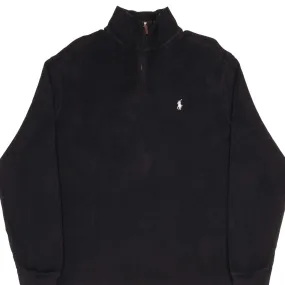 Errand Ready Cotton Blend VINTAGE POLO RALPH LAUREN BLACK QUARTER 1/4 ZIP SWEATER 1990S SIZE XL