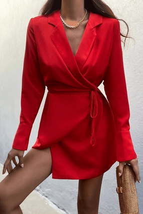 Angela Dress - Red Flexible Fit Timeless Appeal