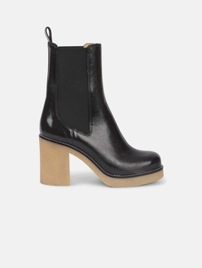 quick dry Boots ??lastiques en cuir verni noir