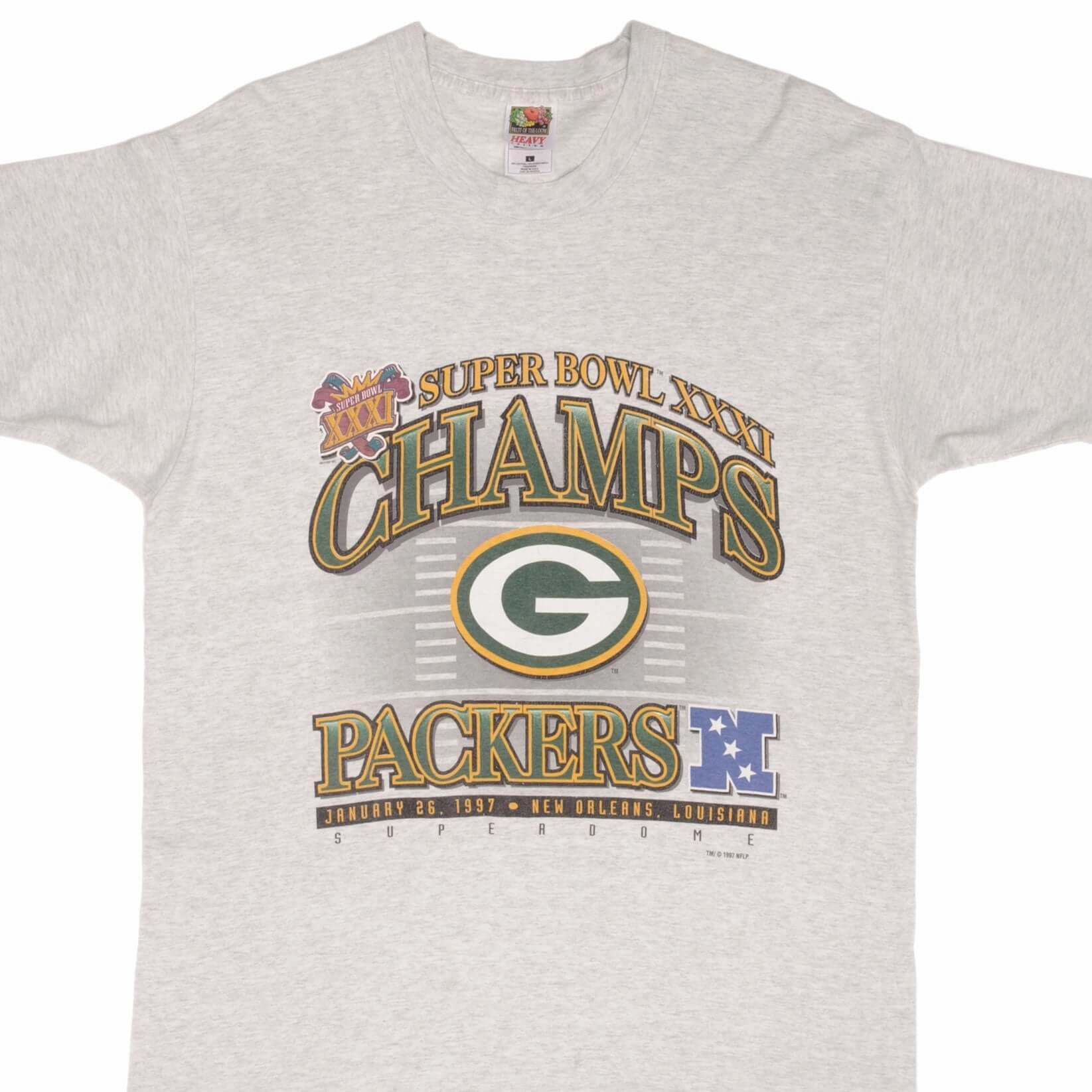budget-friendly Simple yet stylish VINTAGE NFL GREEN BAY PACKERS SUPER BOWL CHAMPIONS 1997 TEE SHIRT LARGE MADE USA