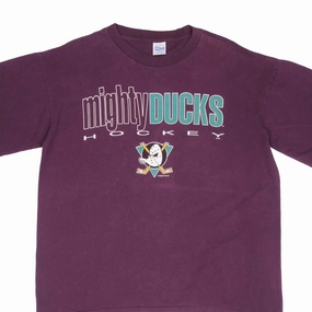 Cozy Comfort Fit VINTAGE NHL ANAHEIM MIGHTY DUCKS TEE SHIRT 1990S SIZE LARGE MADE IN USA