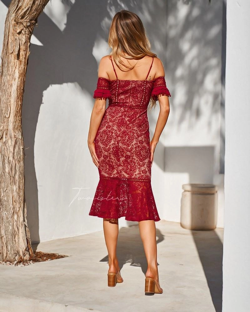 Refined Presence Erica Dress - Red