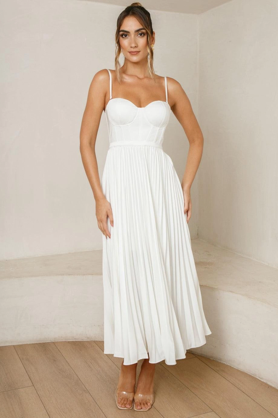 Milan Dress - White AntiFrayEdging Quick Drying