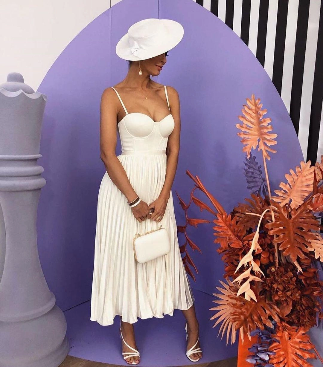 Flutter-Sleeve Milan Dress - White