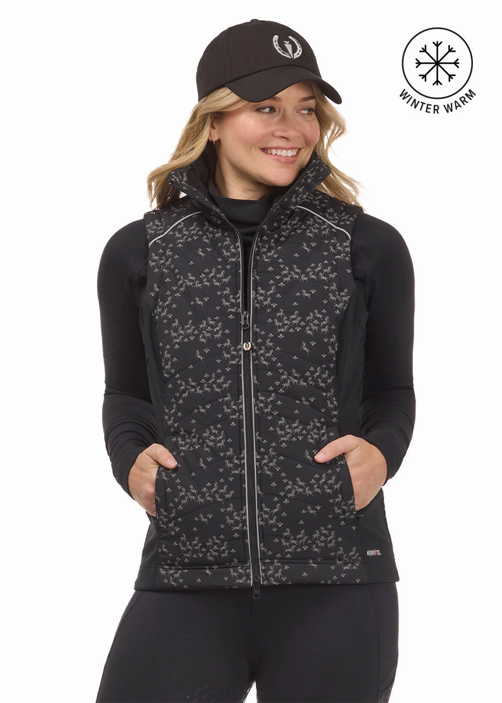 suitable for solo travel Horse Reflection Quilted Vest - Reflective