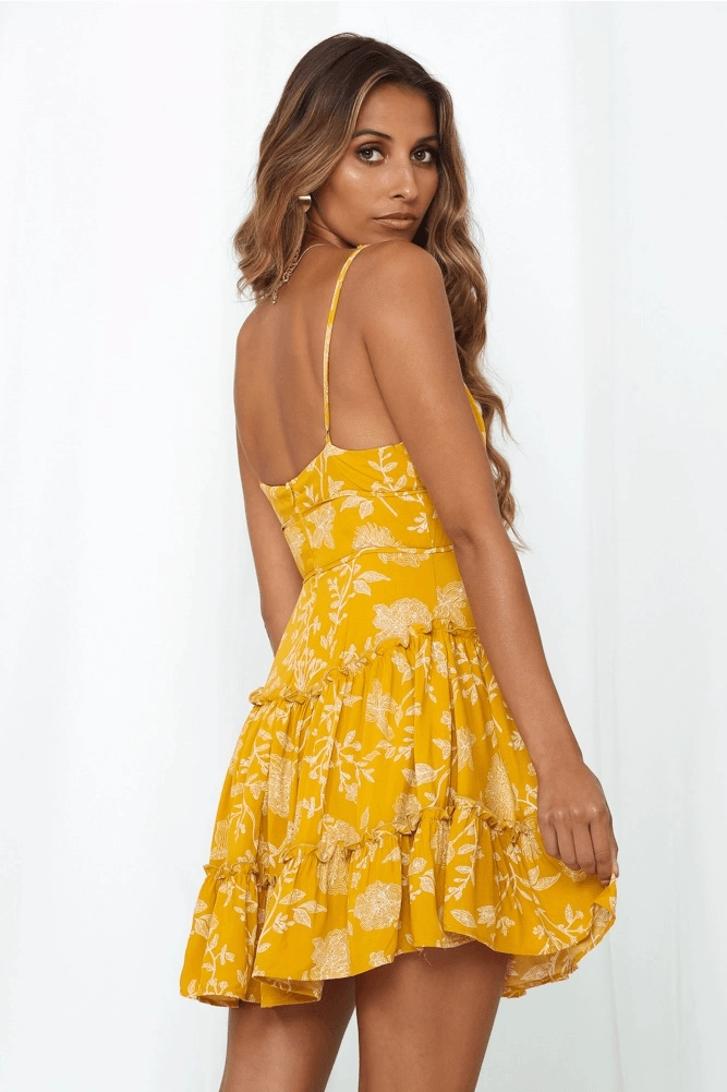 Petite friendly Tropicana Dress - Yellow