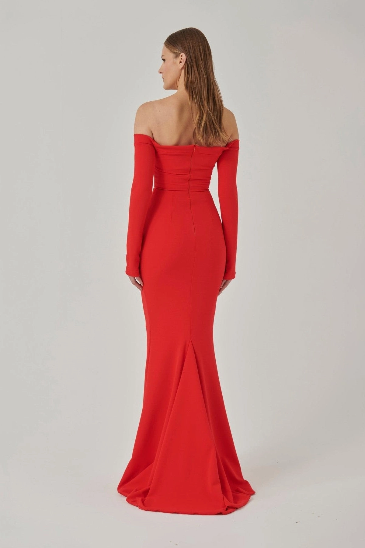 Anita Gown - Cherry Red Sleek Touch