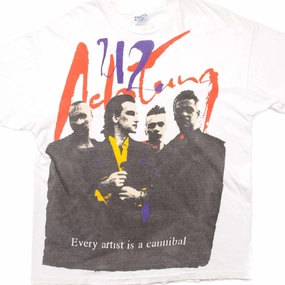 VINTAGE U2 ZOO TV TOUR TEE SHIRT 1992 SIZE XL MADE IN USA Dimensional Stability Weave Layering Wear