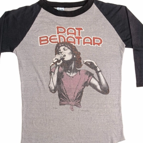 VINTAGE PAT BENATAR TOUR RAGLAN TEE SHIRT 1981 SIZE SMALL MADE IN USA Skinny Fit Halloween