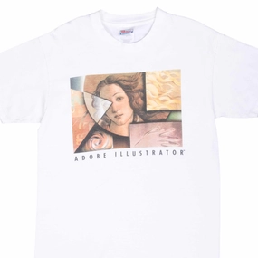 Breathable mesh lining VINTAGE ABOBE ILLUSTRATOR SOFTWARE 1990S TEE SHIRT MEDIUM