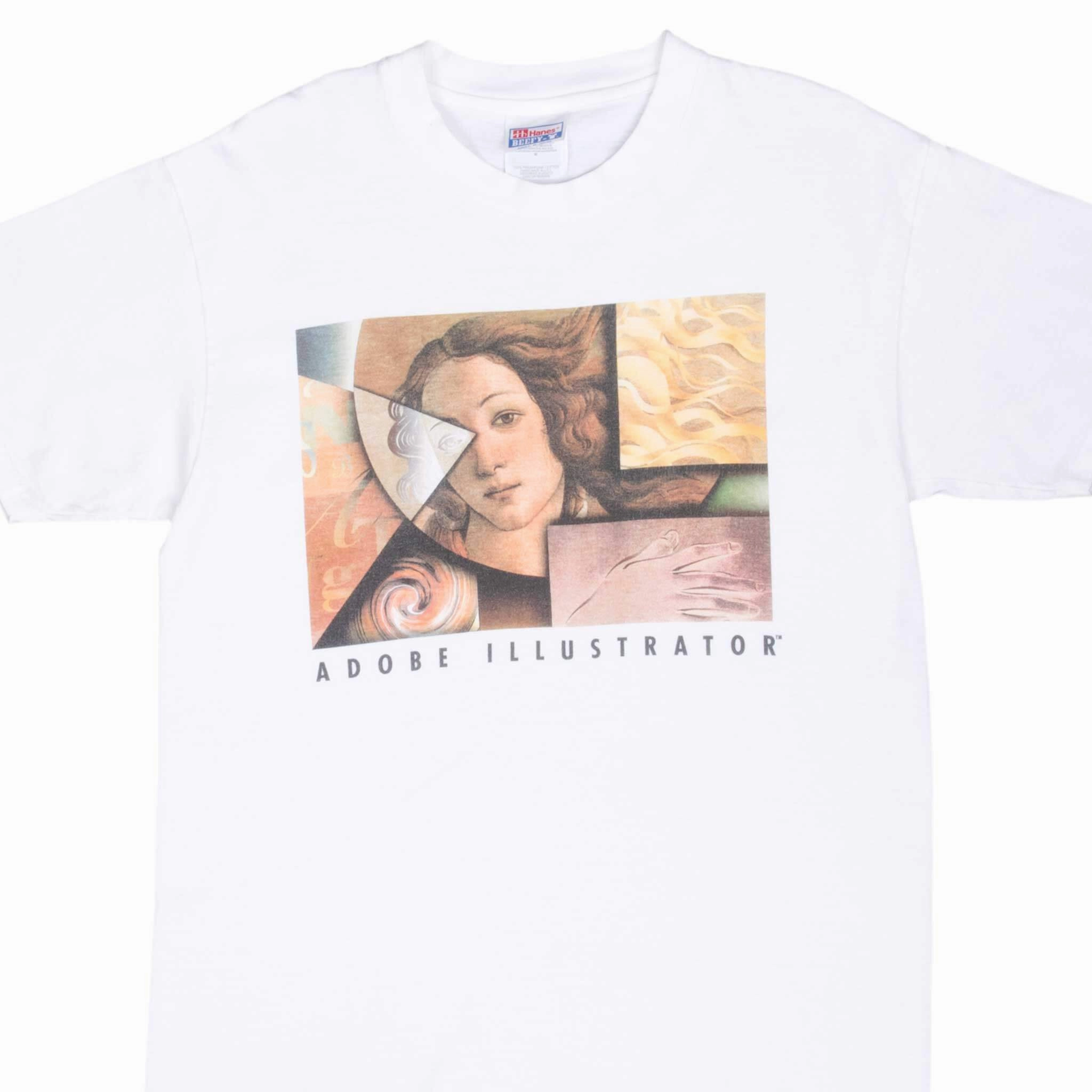 Breathable mesh lining VINTAGE ABOBE ILLUSTRATOR SOFTWARE 1990S TEE SHIRT MEDIUM