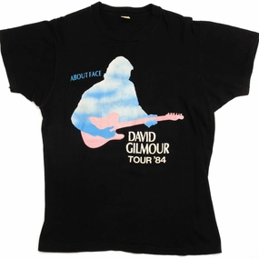 Chic and Cozy Wear Fresh Look VINTAGE DAVID GILMOUR TEE SHIRT ABOUT FACE TOUR 1984 SIZE LARGE MADE IN USA