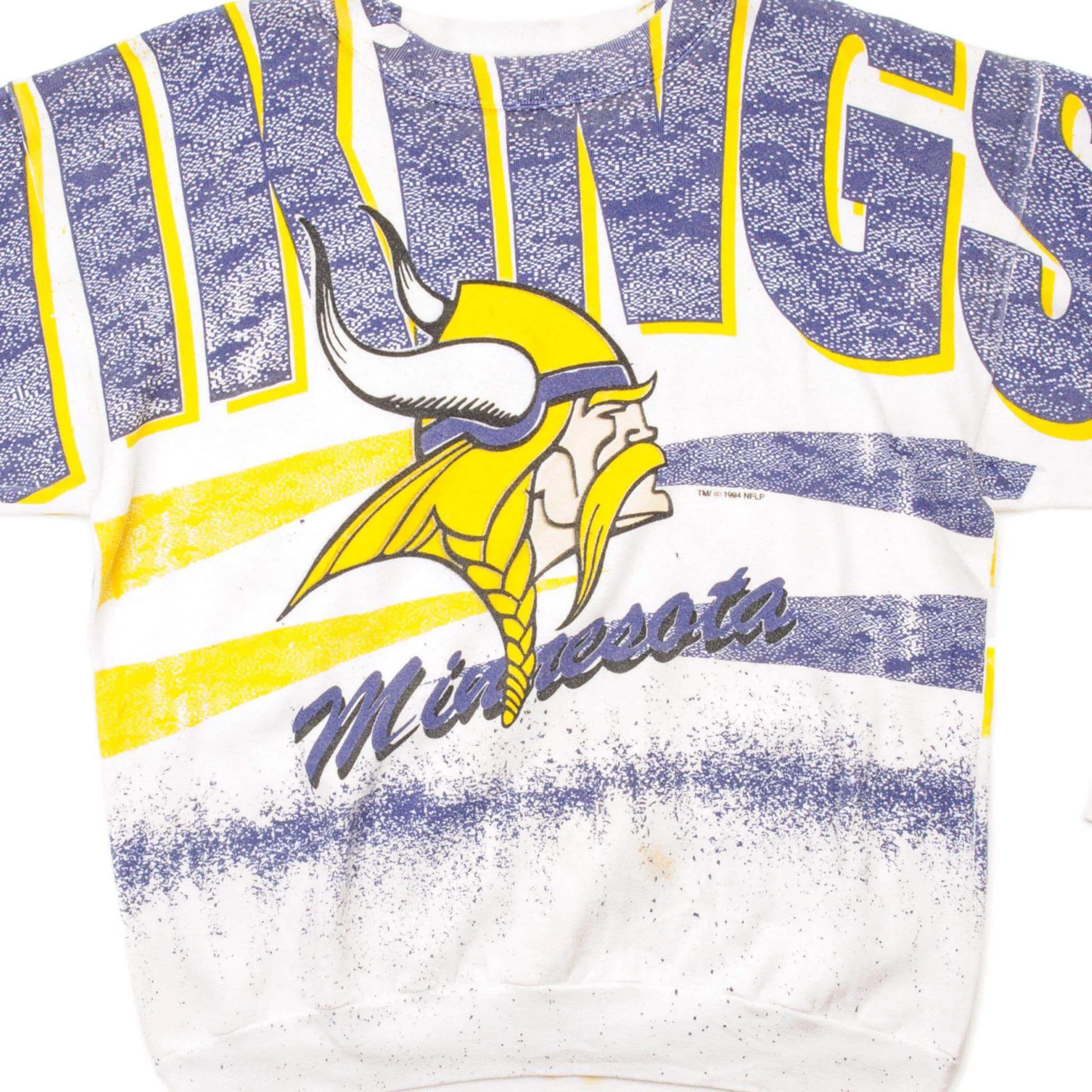 VINTAGE NFL MINNESOTA VIKINGS SWEATSHIRT 1994 SIZE XL MADE IN USA patch accents