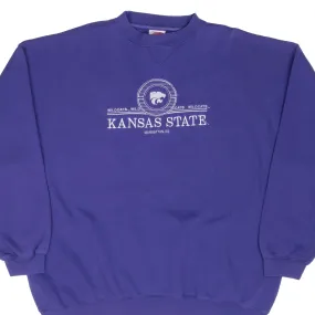 VINTAGE NCAA KANSAS STATE WILCATS PURPLE SWEATSHIRT 1990S 2XL Classic Sporty