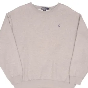 Tight Fit VINTAGE RALPH LAUREN GREY CLASSIC CREWNECK HEAVYWEIGHT SWEATSHIRT XL 1990S