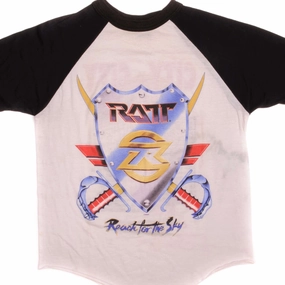 VINTAGE RATT REACH FOR THE SKY WORLD TOUR RAGLAN TEE SHIRT 1989 MEDIUM MADE USA Trendy Basics