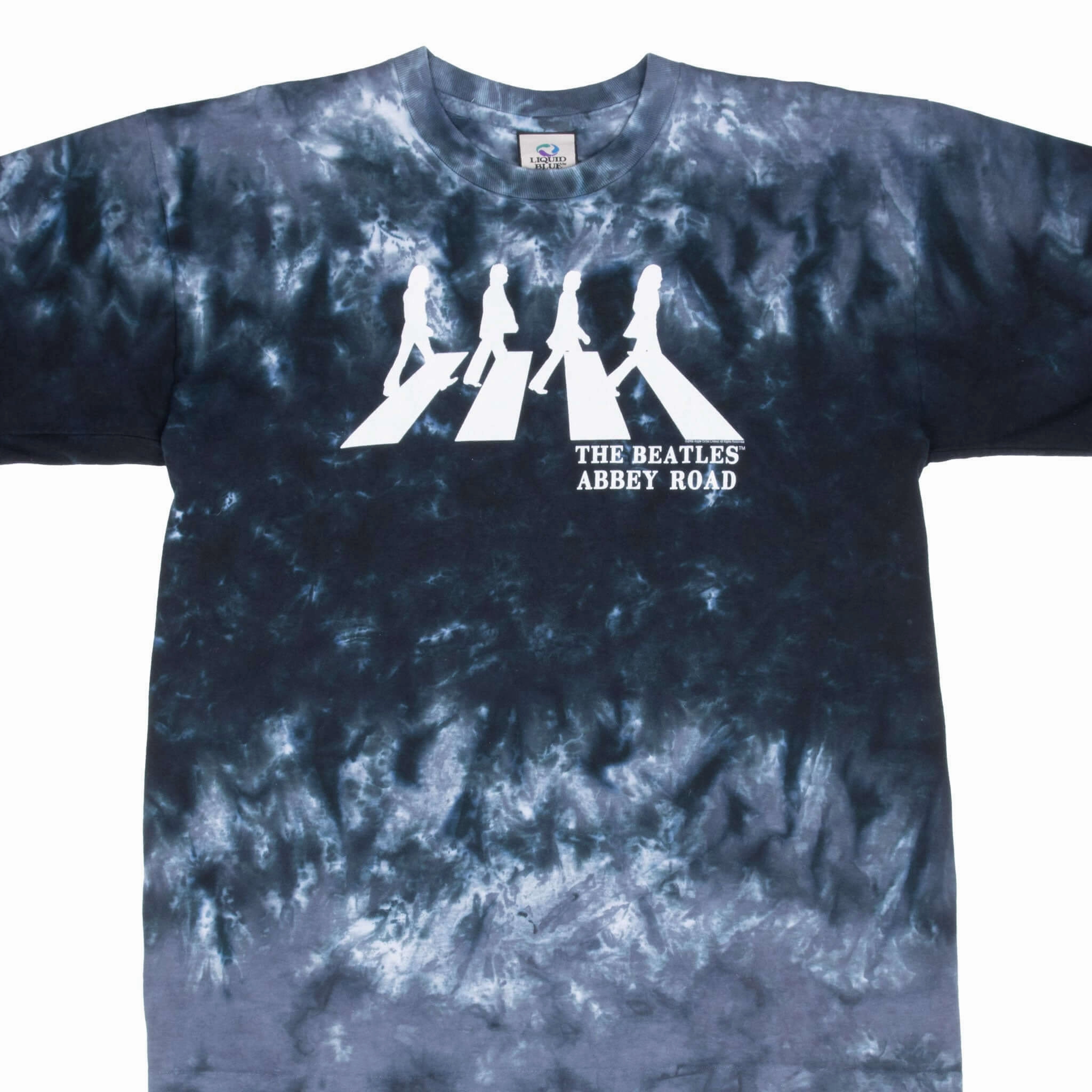 Comfortable Layers Functional Wearable VINTAGE THE BEATLES ABBEY ROAD 2006 TIE DYE LIQUID BLUE TEE SHIRT LARGE MADE USA
