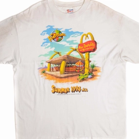 VINTAGE MCDONALDS THE FLINTSTONES TEE SHIRT 1994 SIZE XL MADE IN USA Cool Fit Sporty Comfort Wear