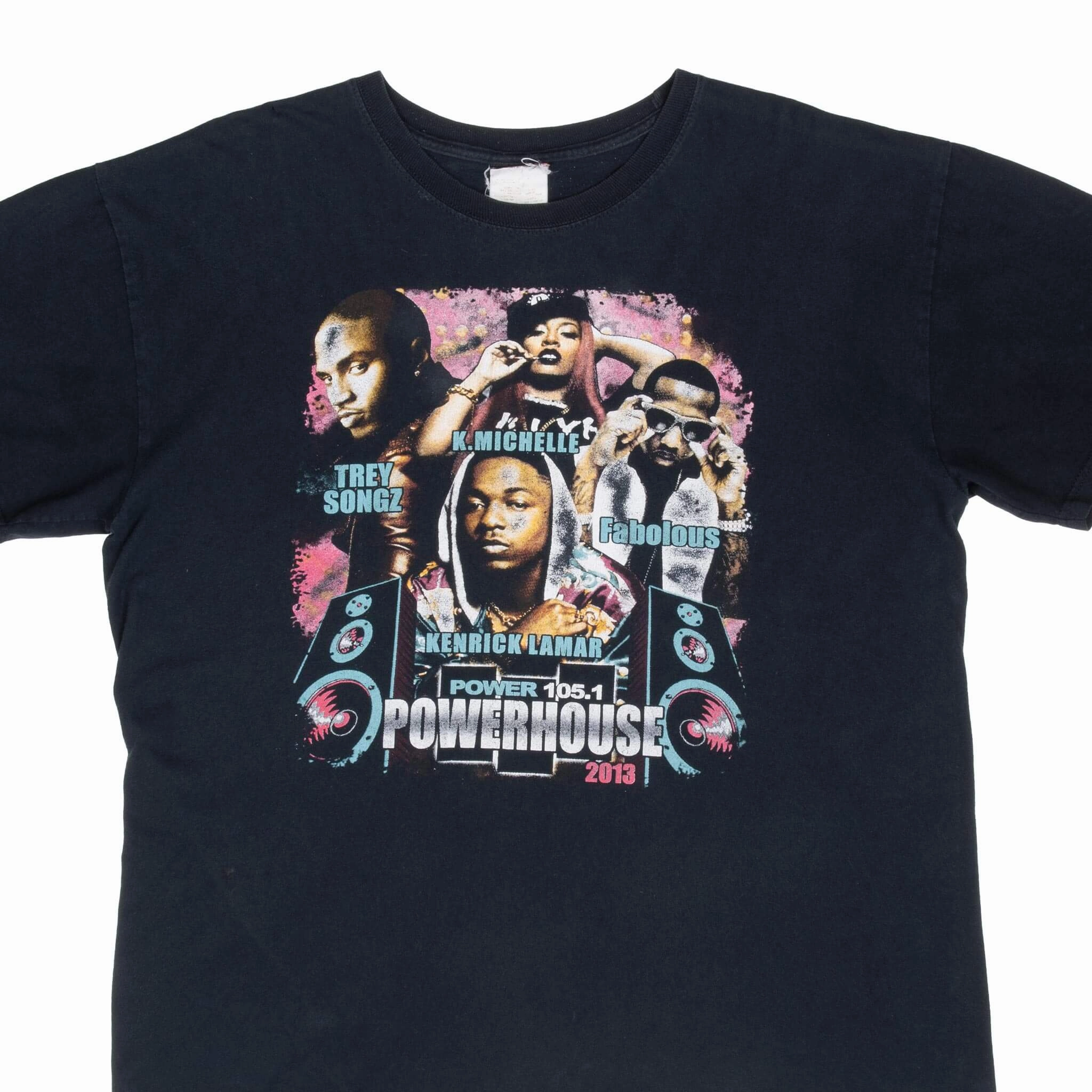 Spring Freshness monochromatic VINTAGE POWERHOUSE 2013 KENRICK LAMAR 2 CHAINZ RAP  HIP HOP TEE SHIRT XL