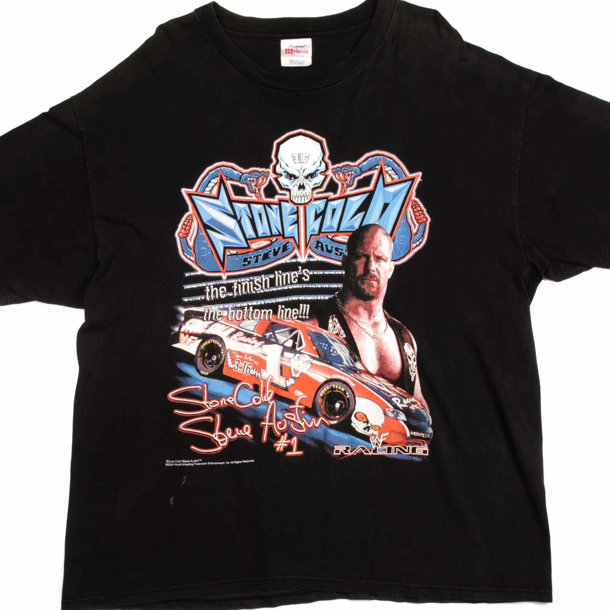 VINTAGE STONE COLD STEVE AUSTIN TEE SHIRT 2000 SIZE XL fade resistant color