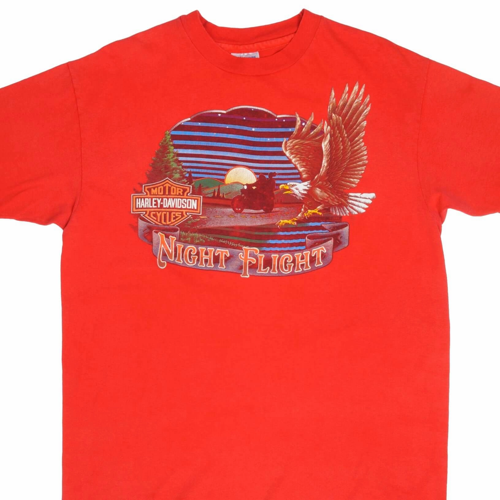 Airflow Ventilation Design VINTAGE HARLEY DAVIDSON NIGHT FLIGHT 1990 TEE SHIRT SIZE LARGE MADE IN USA