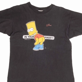 Comfort and Breathable Pre Shrunk Fabric VINTAGE THE SIMPSONS BART IN YOUR FACE TEE SHIRT 1999 SIZE MEDIUM