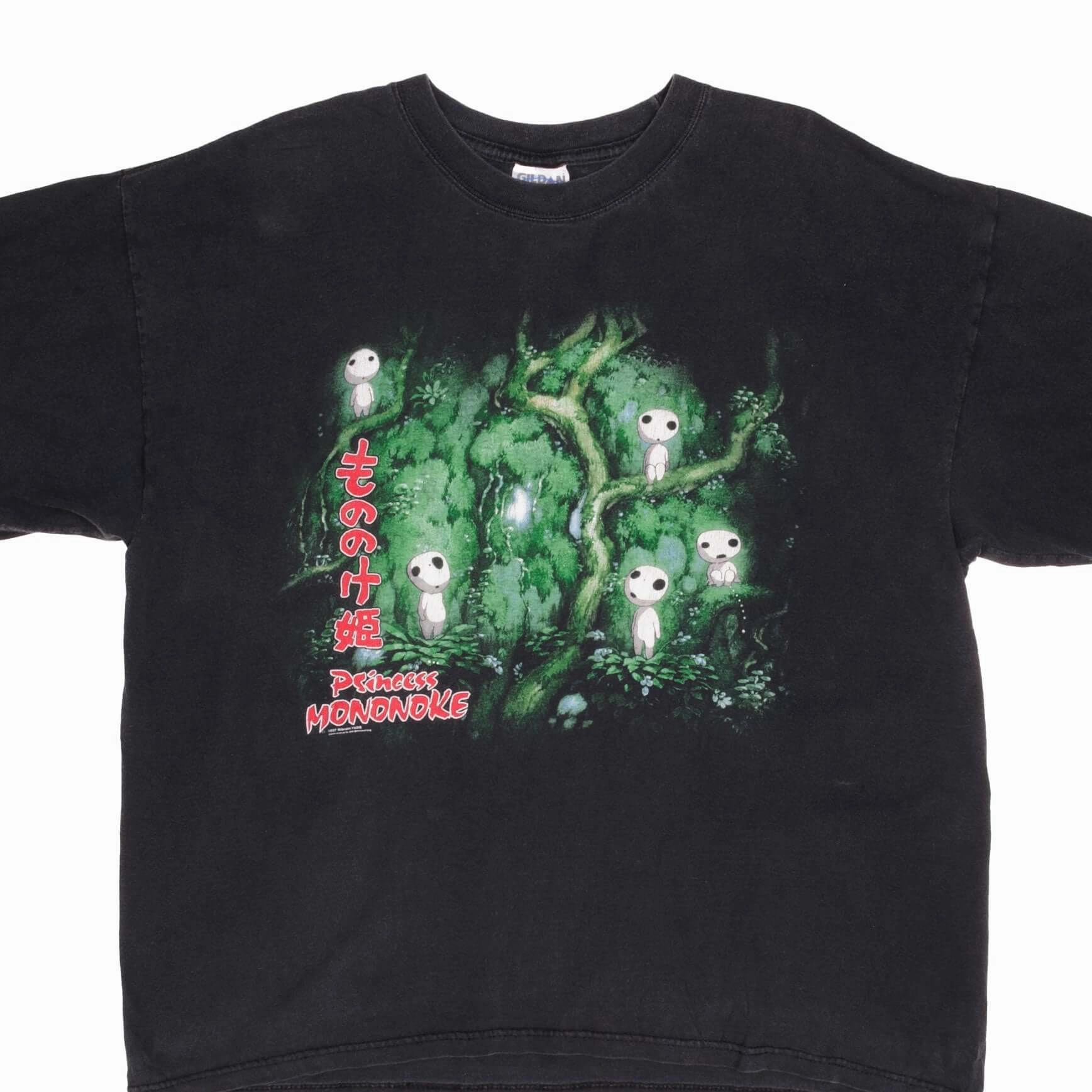VINTAGE ANIME PRINCESS MONONOKE STUDIO GHIBLI TEE SHIRT 1997 SIZE XL Comfy Casual Wear Microfiber Blend