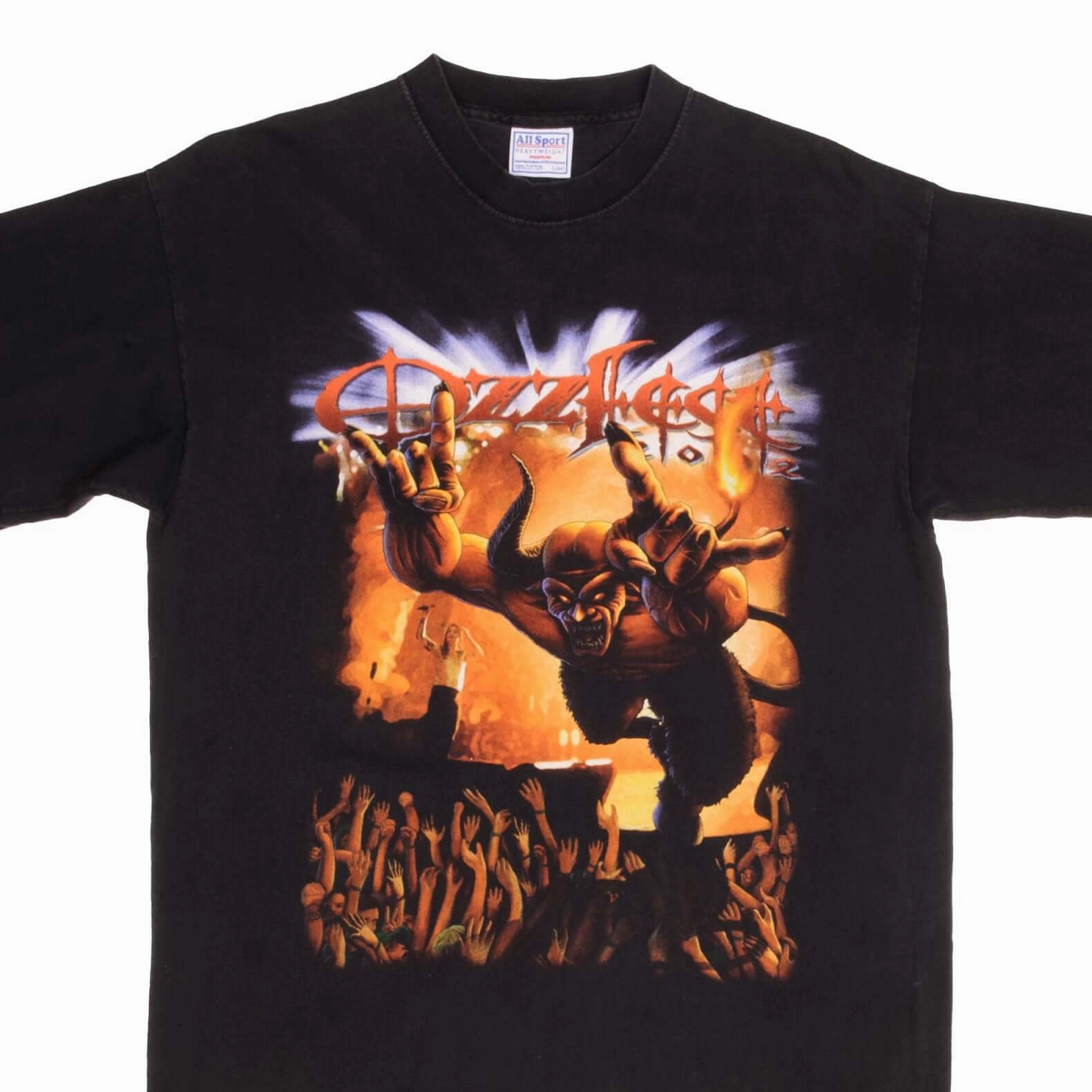 VINTAGE OZZFEST OZZY OSBOURNE 2002 TEE SHIRT SIZE MEDIUM Water Based Ink Print Lightweight Layer