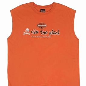 elastic waistband VINTAGE HARLEY DAVIDSON PIRATE GRAND CAYMAN 2011 TANK TOP TEE SHIRT SIZE XL