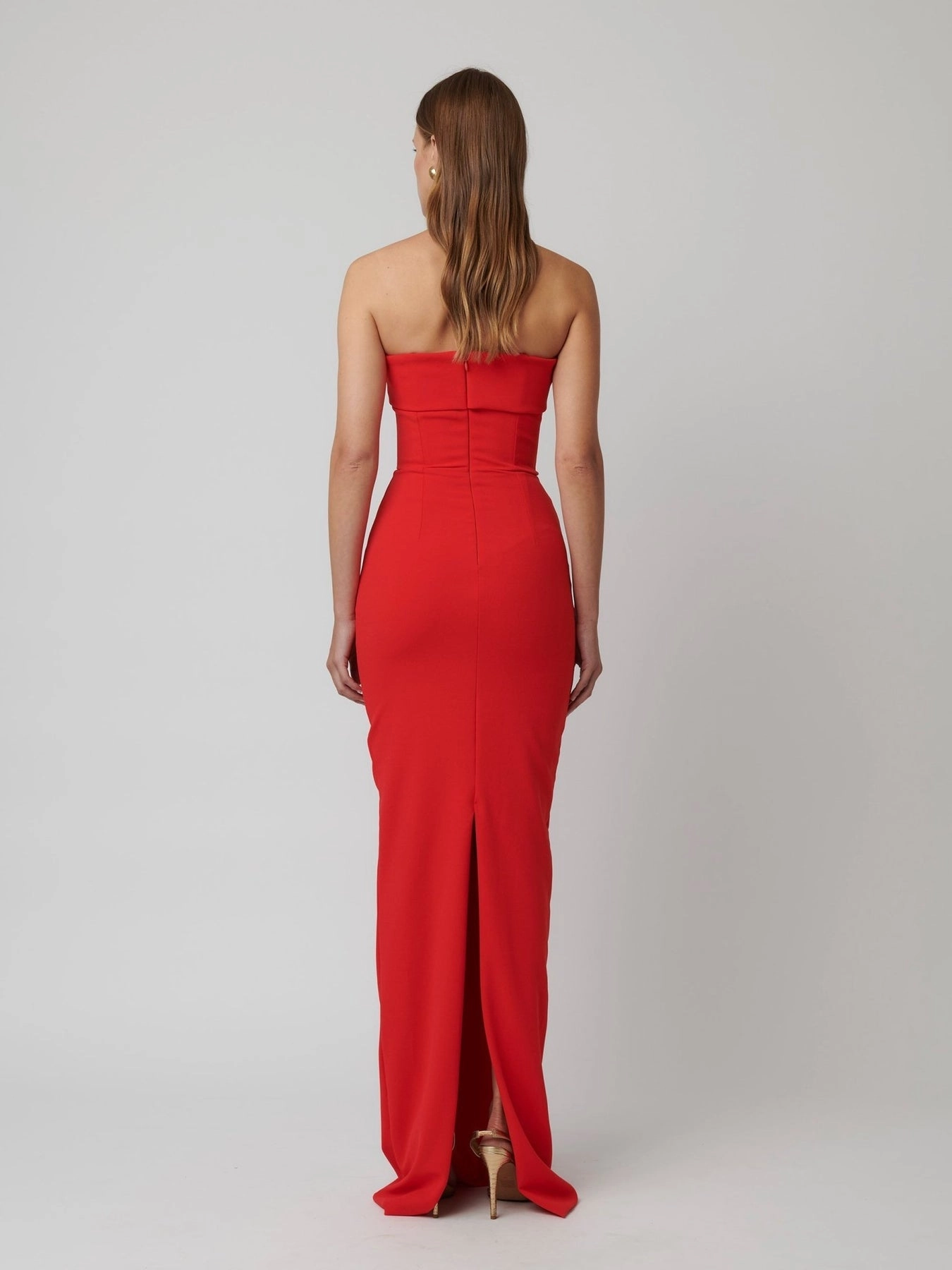 Long Sleeve Monroe Gown - Cherry Red