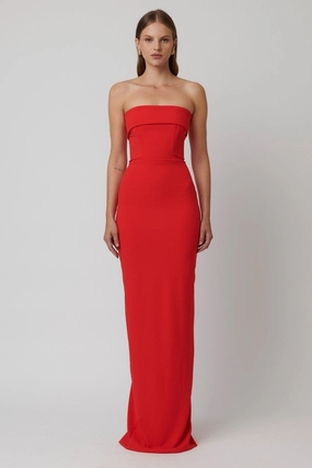Monroe Gown - Cherry Red Party Perfect