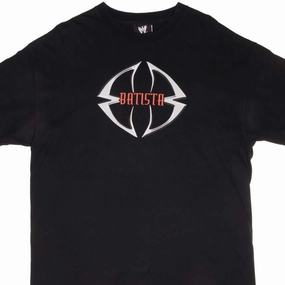 Layered Collar Structure Chic and Soft VINTAGE WWE BATISTA WRESTLING TEE SHIRT 2002 SIZE XL