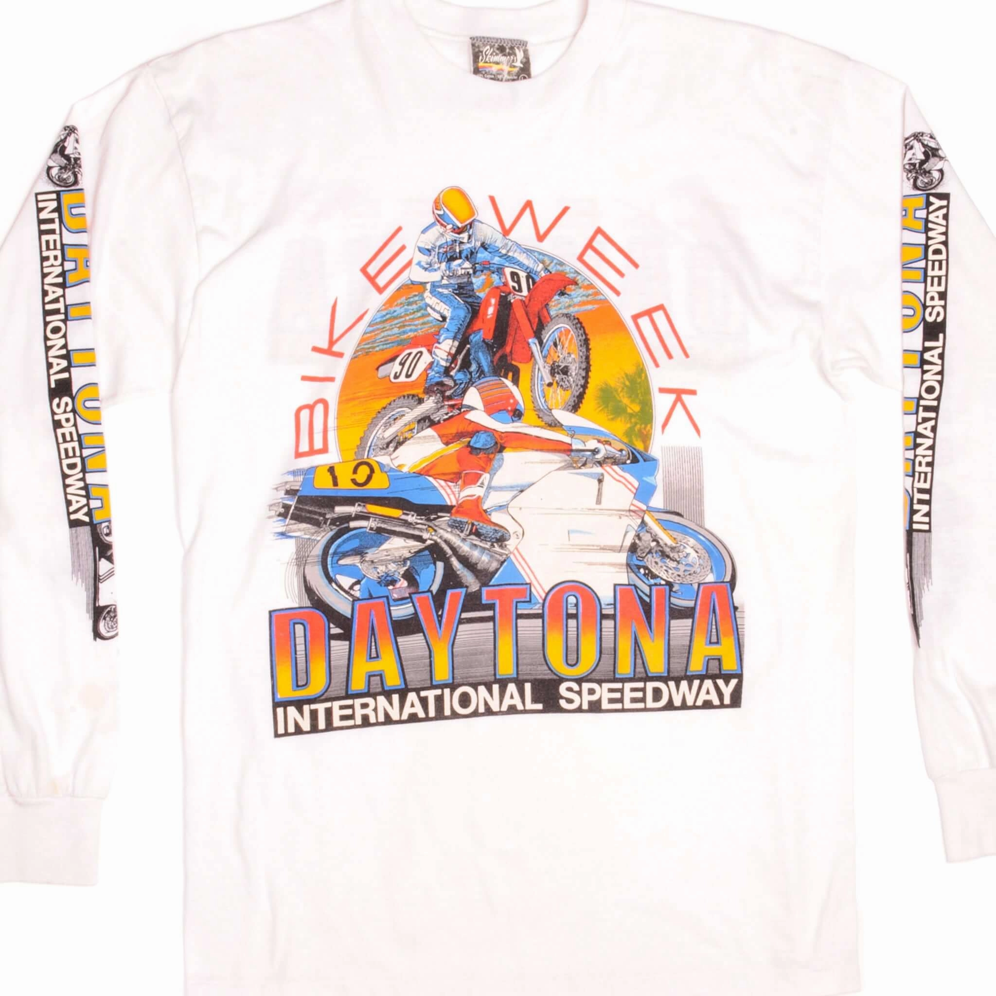Breathable Performance Wear Chill Comfort VINTAGE DAYTONA BIKE WEEK LONG SLEEVES TEE SHIRT 1990s SIZE MEDIUM MADE IN USA
